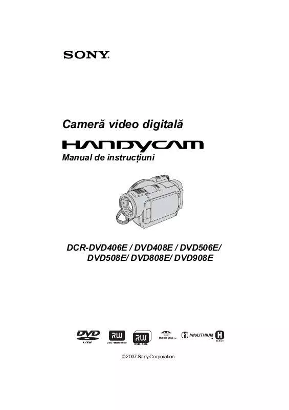 Mode d'emploi SONY DCR-DVD508E