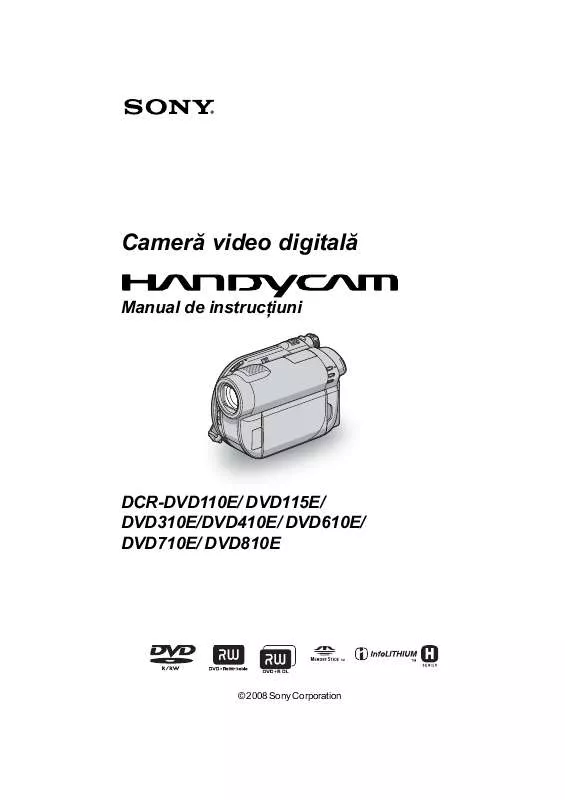 Mode d'emploi SONY DCR-DVD610E