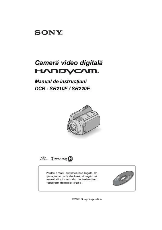 Mode d'emploi SONY DCR-SR210E