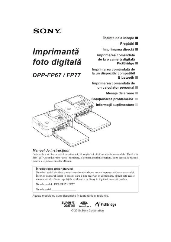 Mode d'emploi SONY DPP-FP67