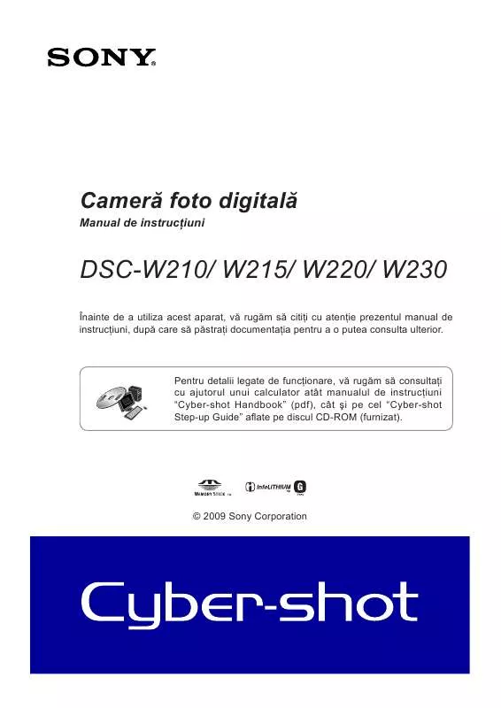 Mode d'emploi SONY CYBER-SHOT DSC-W215