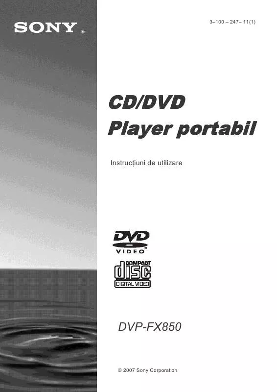 Mode d'emploi SONY DVP-FX850