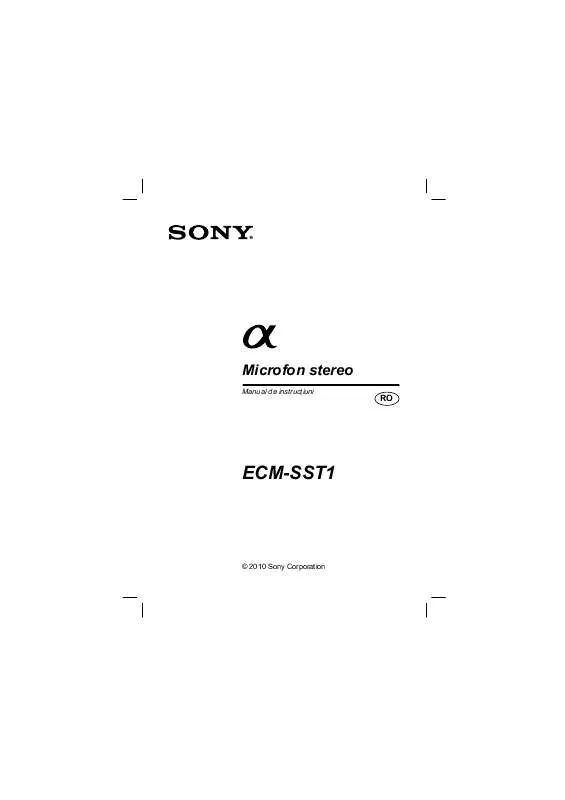 Mode d'emploi SONY ECM-SST1