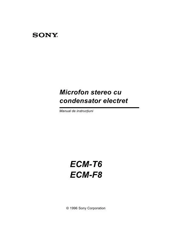 Mode d'emploi SONY ECM-T6