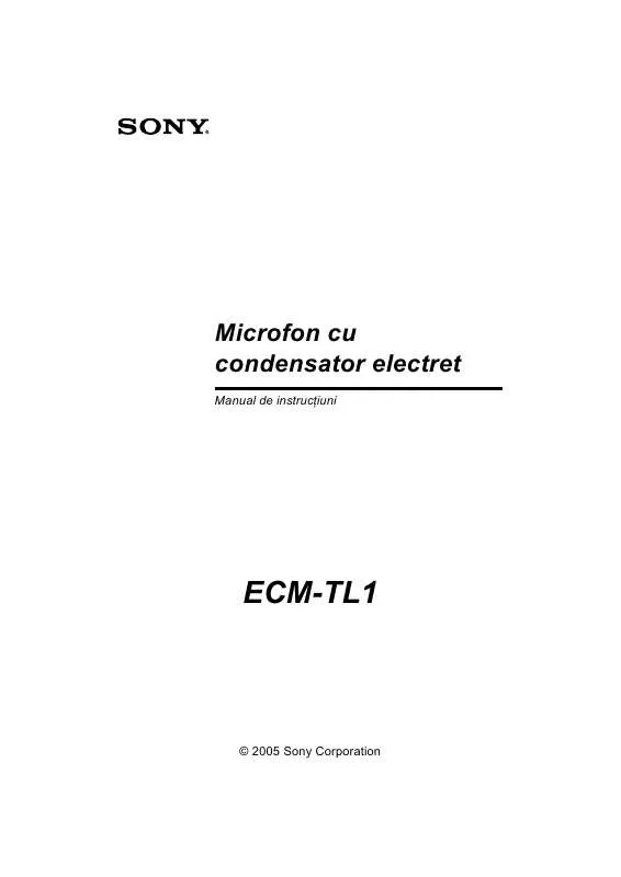 Mode d'emploi SONY ECM-TL1