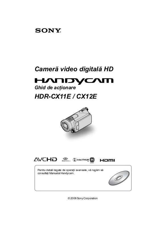 Mode d'emploi SONY HDR-CX12E