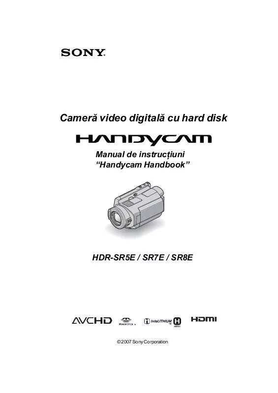 Mode d'emploi SONY HDR-SR5E