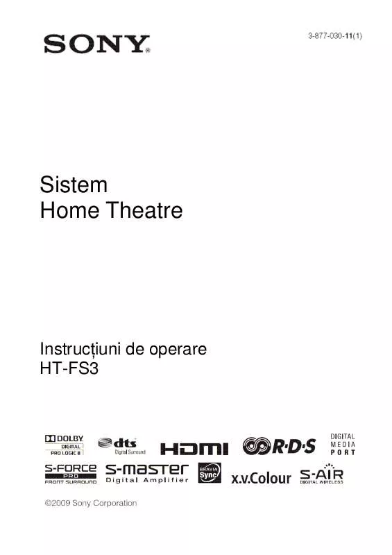 Mode d'emploi SONY HT-FS3