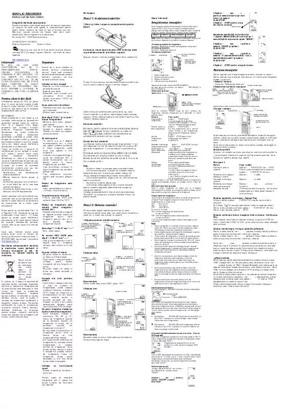 Mode d'emploi SONY ICD-B500E