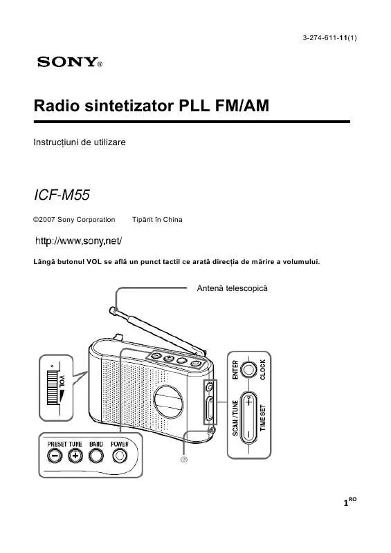 Mode d'emploi SONY ICF-M55