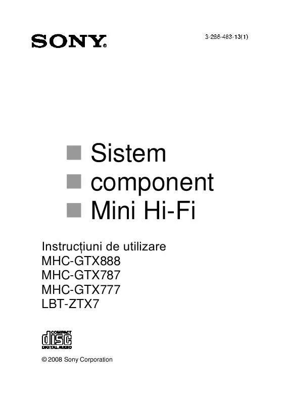 Mode d'emploi SONY MHC-GTX777