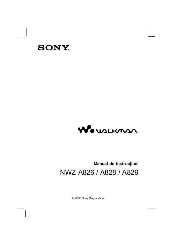 Mode d'emploi SONY NWZ-A826