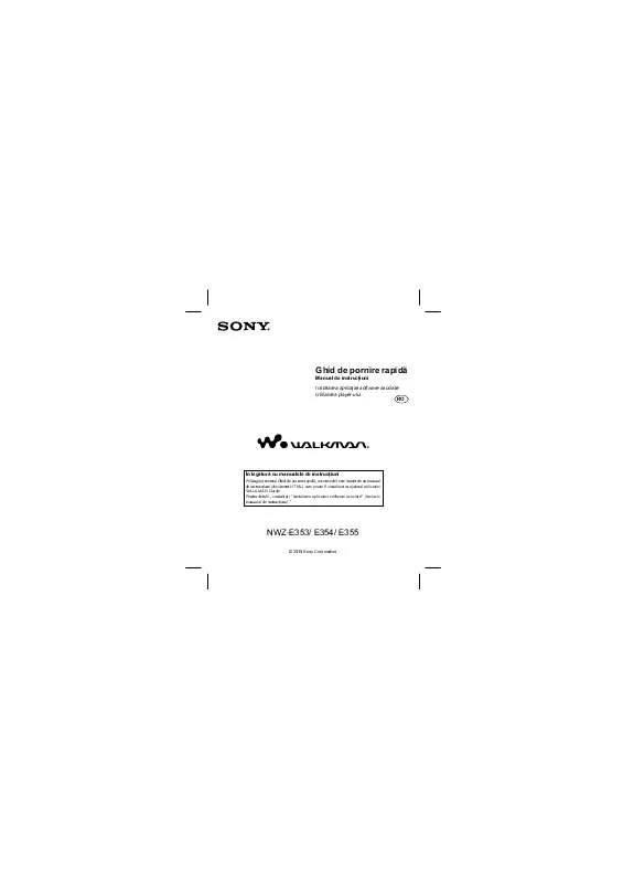 Mode d'emploi SONY NWZ-E353