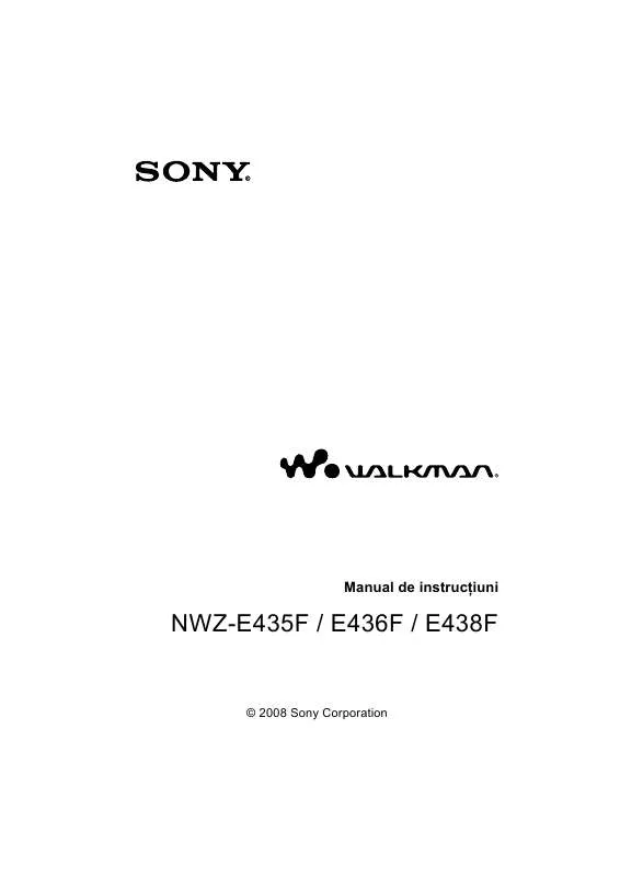 Mode d'emploi SONY NWZ-E435F