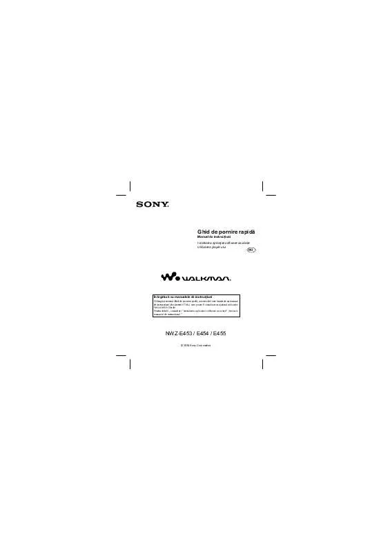 Mode d'emploi SONY NWZ-E454