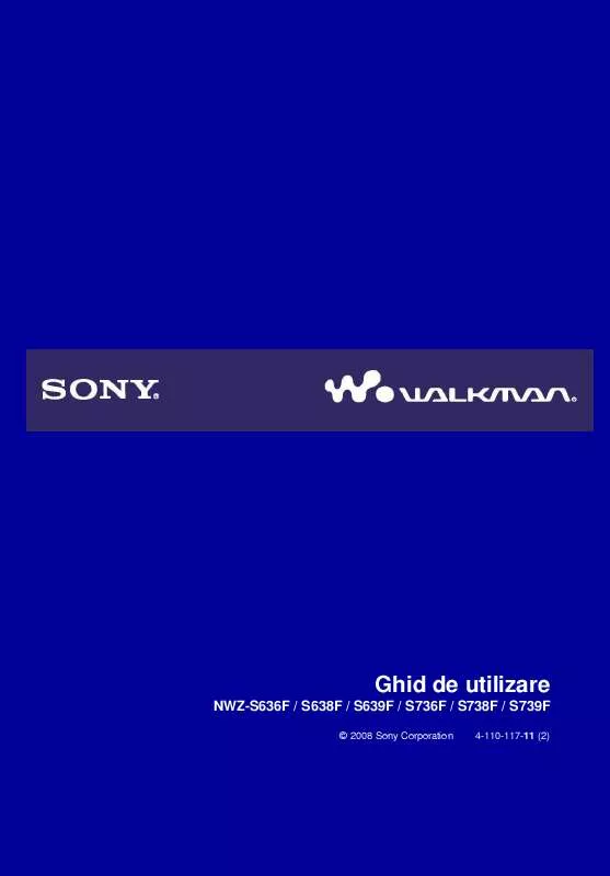 Mode d'emploi SONY NWZ-S738F