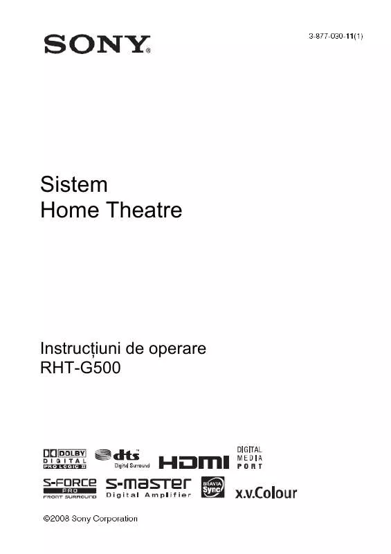 Mode d'emploi SONY RHT-G500