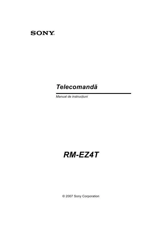 Mode d'emploi SONY RM-EZ4T