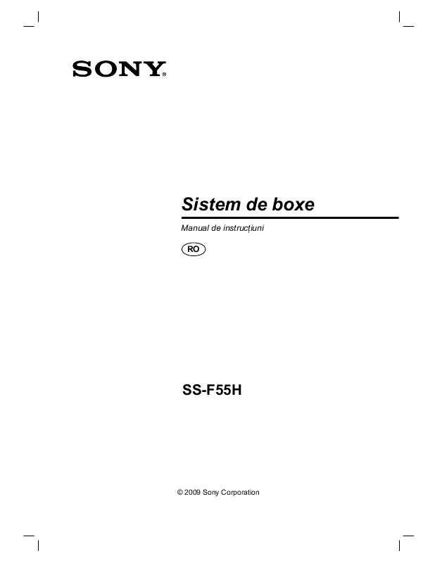 Mode d'emploi SONY SS-F55H