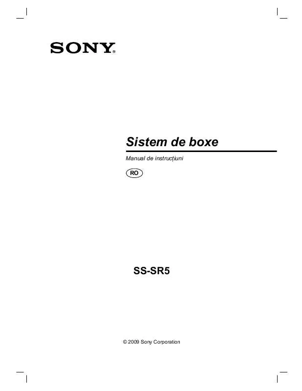 Mode d'emploi SONY SS-SR5