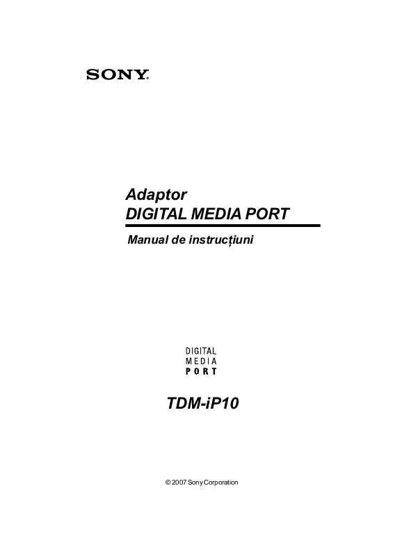 Mode d'emploi SONY TDM-IP10