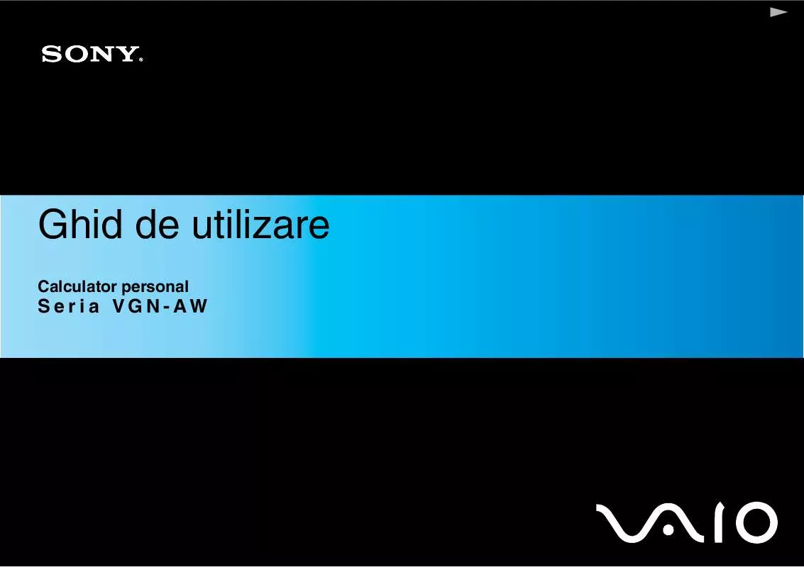 Mode d'emploi SONY VAIO VGN-AW11SR