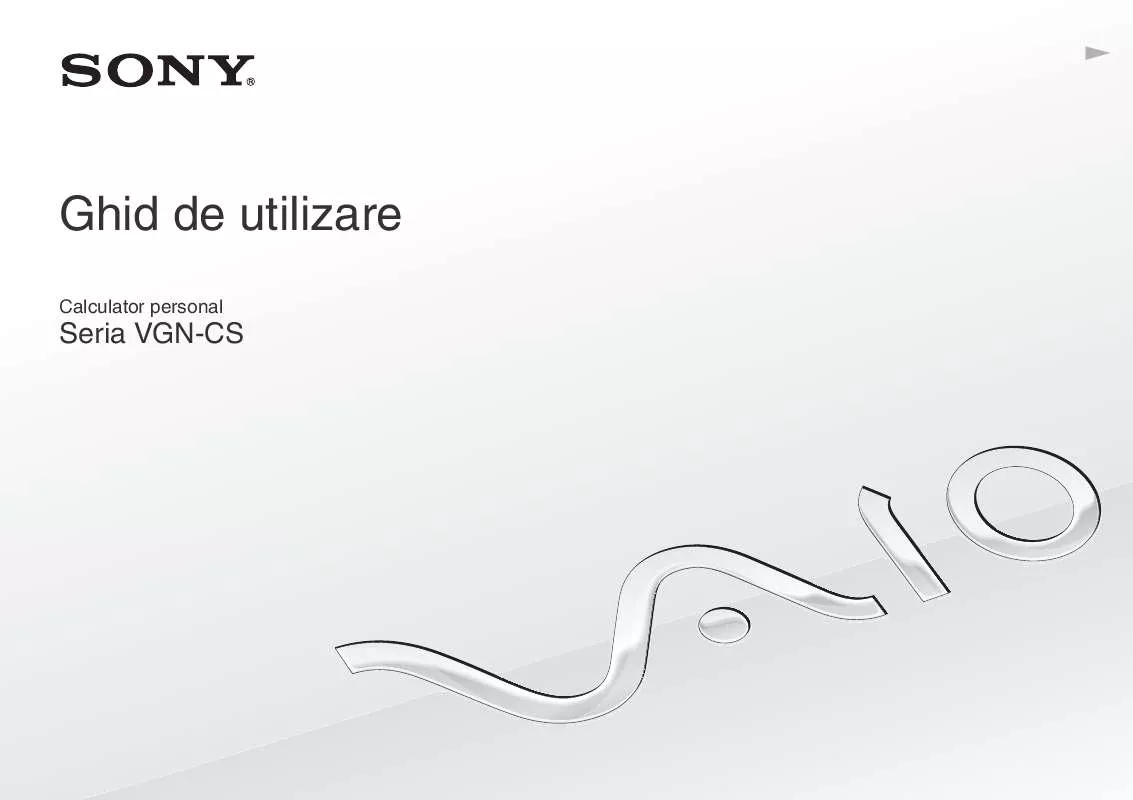 Mode d'emploi SONY VAIO VGN-CS31ZR