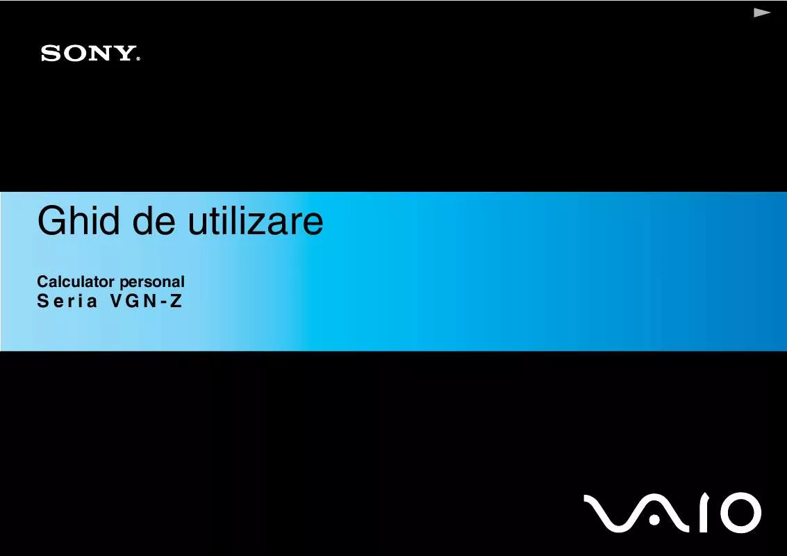 Mode d'emploi SONY VAIO VGN-Z21VRN/X