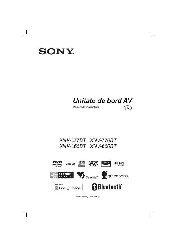 Mode d'emploi SONY XNV-660BT