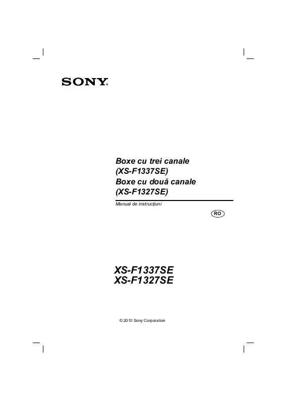 Mode d'emploi SONY XS-F1337SE