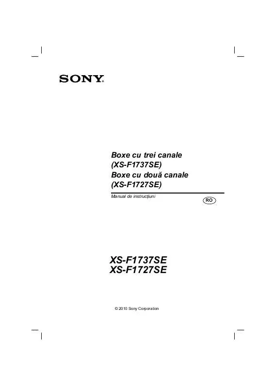 Mode d'emploi SONY XS-F1727SE