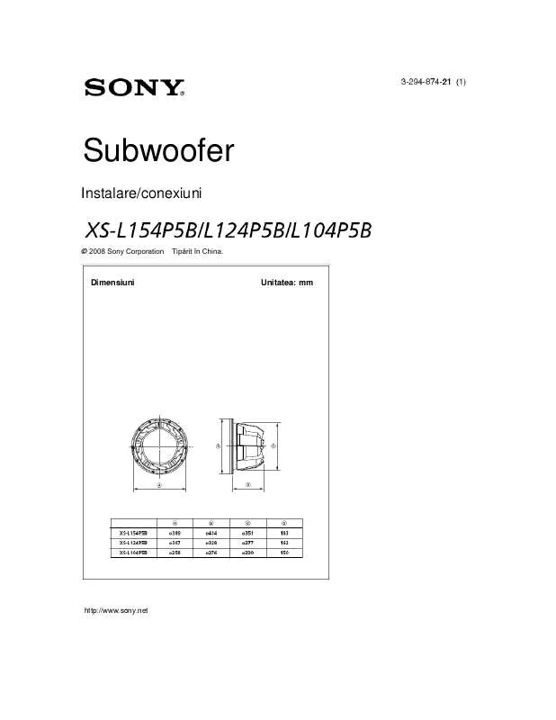 Mode d'emploi SONY XS-L104