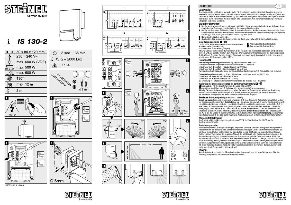 Mode d'emploi STEINEL IS 130-2