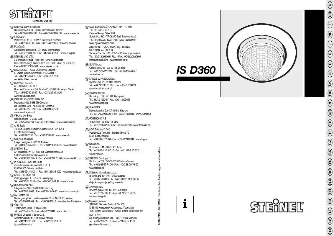 Mode d'emploi STEINEL IS D360
