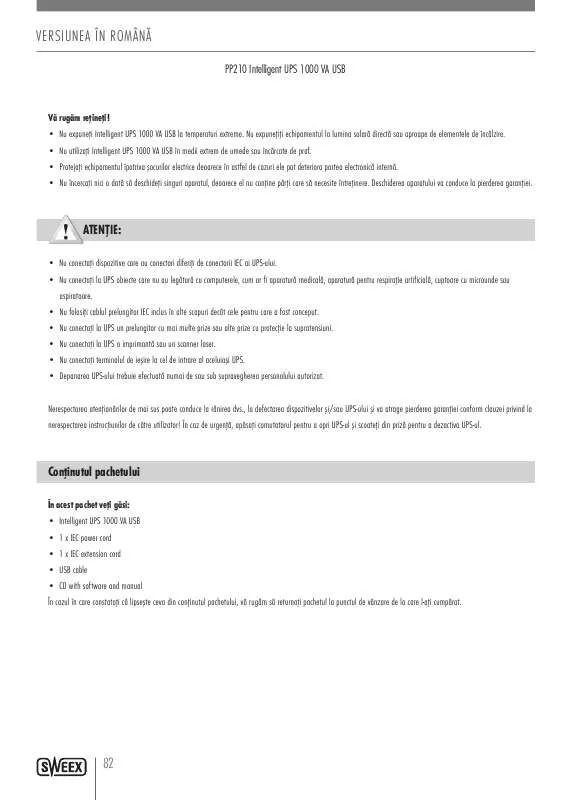 Mode d'emploi SWEEX PP210