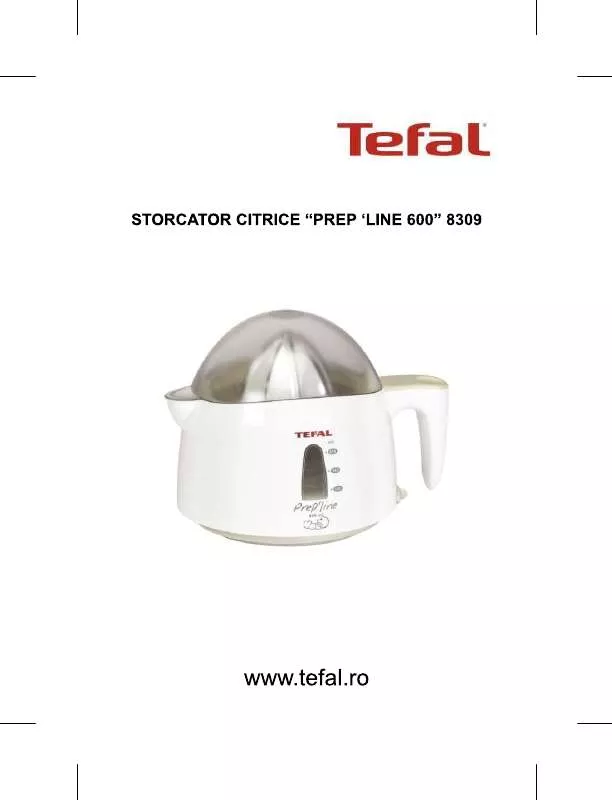 Mode d'emploi TEFAL PREP LINE 600