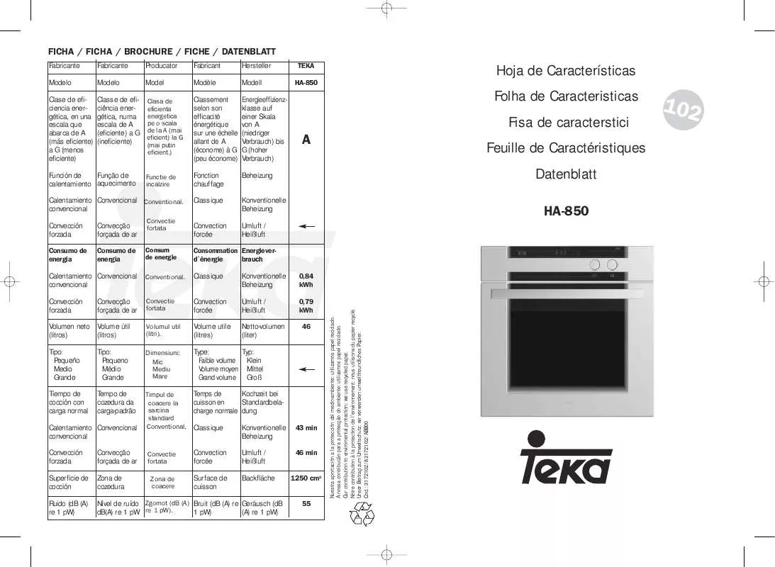 Mode d'emploi TEKA HA-850