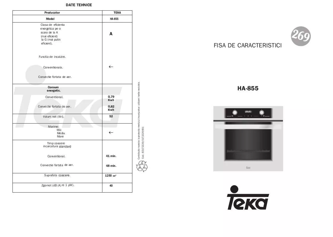 Mode d'emploi TEKA HA-855