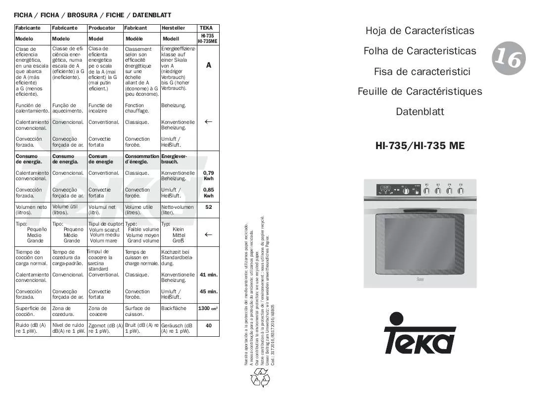 Mode d'emploi TEKA HI-735