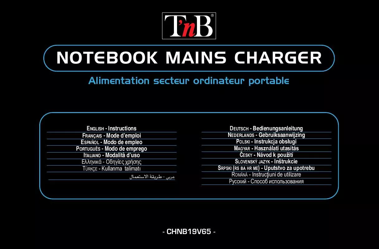 Mode d'emploi TNB CHNB19V65