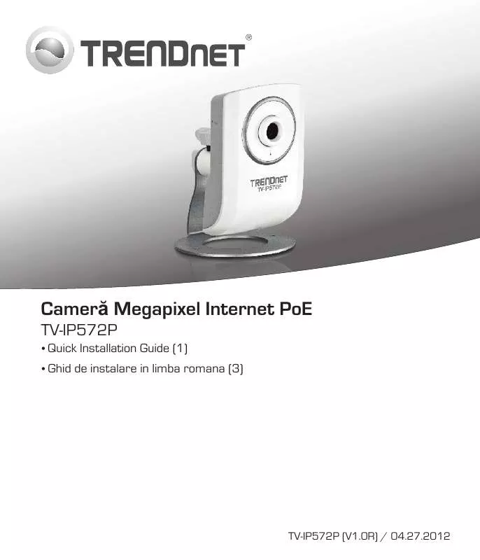 Mode d'emploi TRENDNET TV-IP572PI