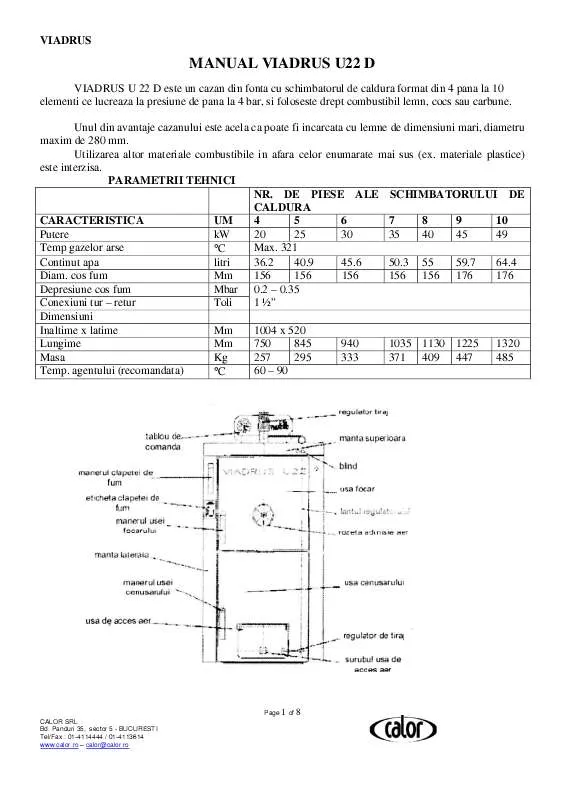 Mode d'emploi VIADRUS U22 D