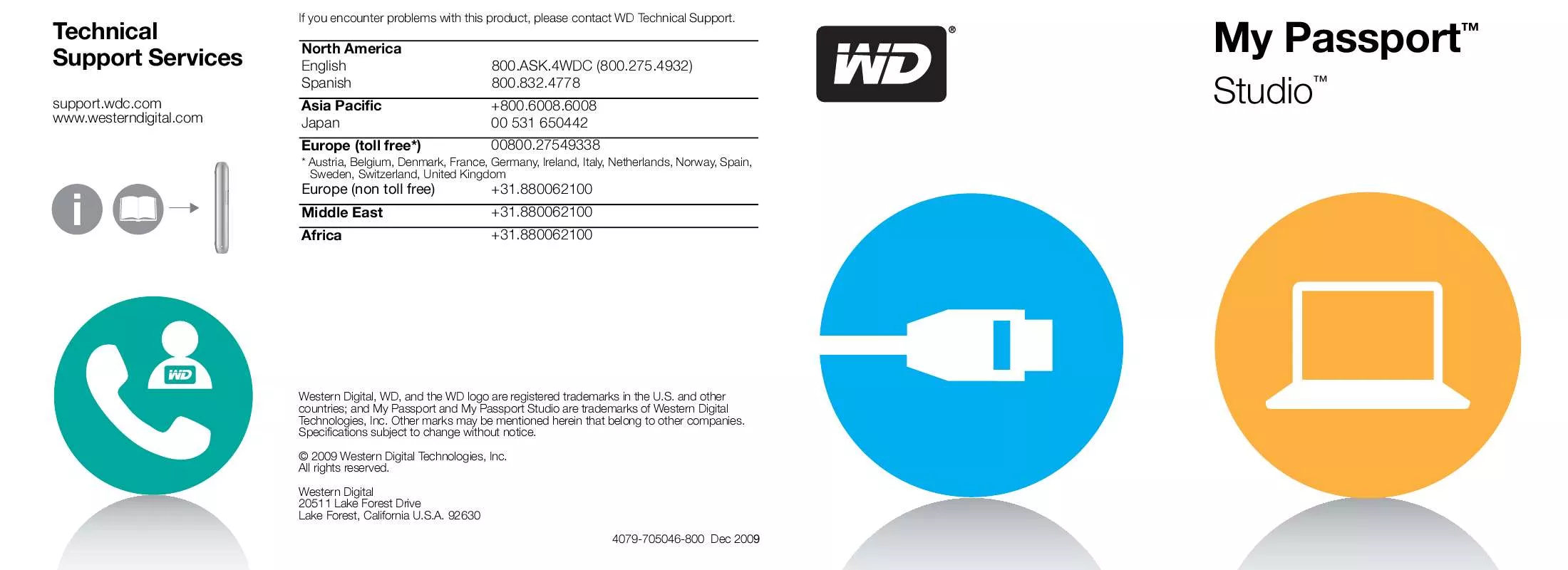 Mode d'emploi WESTERN DIGITAL MY PASSPORT STUDIO