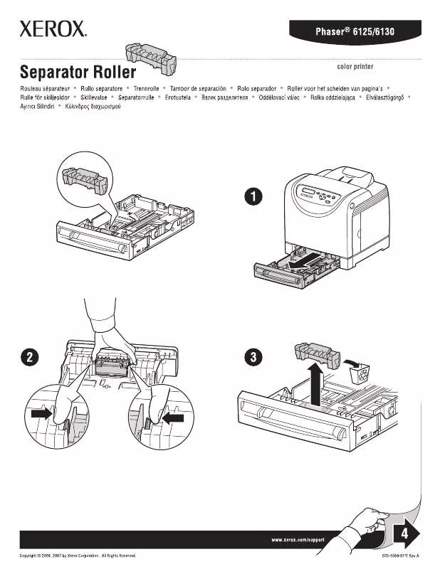 Mode d'emploi XEROX PHASER 6125