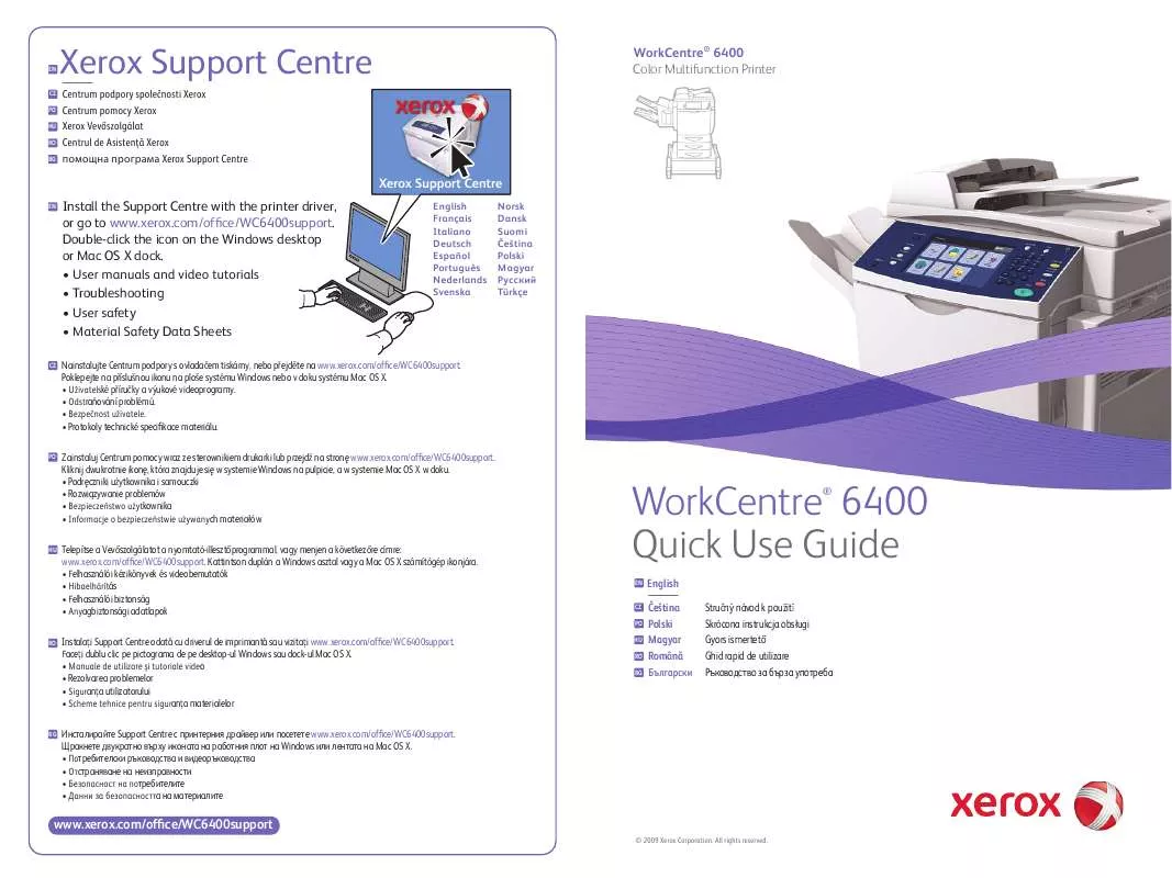 Mode d'emploi XEROX WORKCENTRE 6400