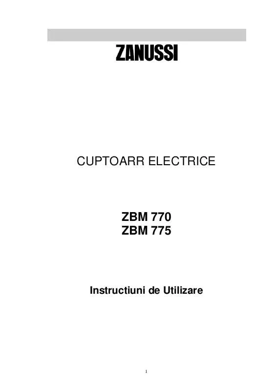 Mode d'emploi ZANUSSI ZBM770X