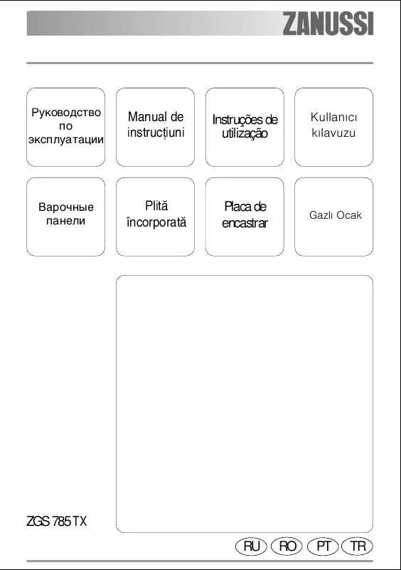 Mode d'emploi ZANUSSI ZGS785TX