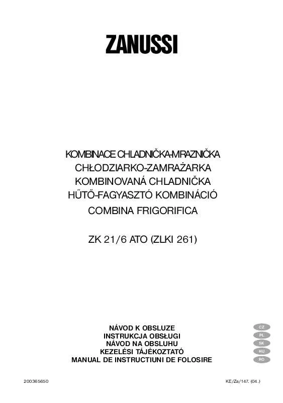 Mode d'emploi ZANUSSI ZK 21/6 ATO