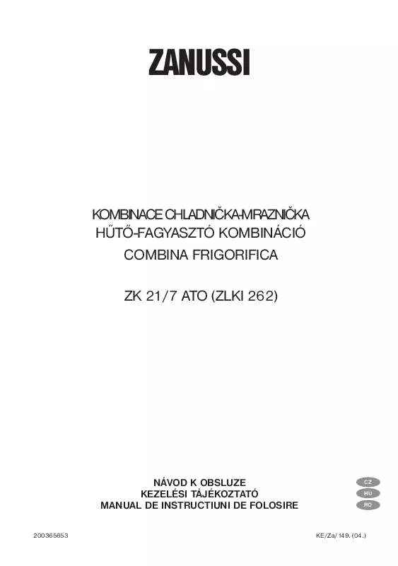 Mode d'emploi ZANUSSI ZK 21/7 ATO