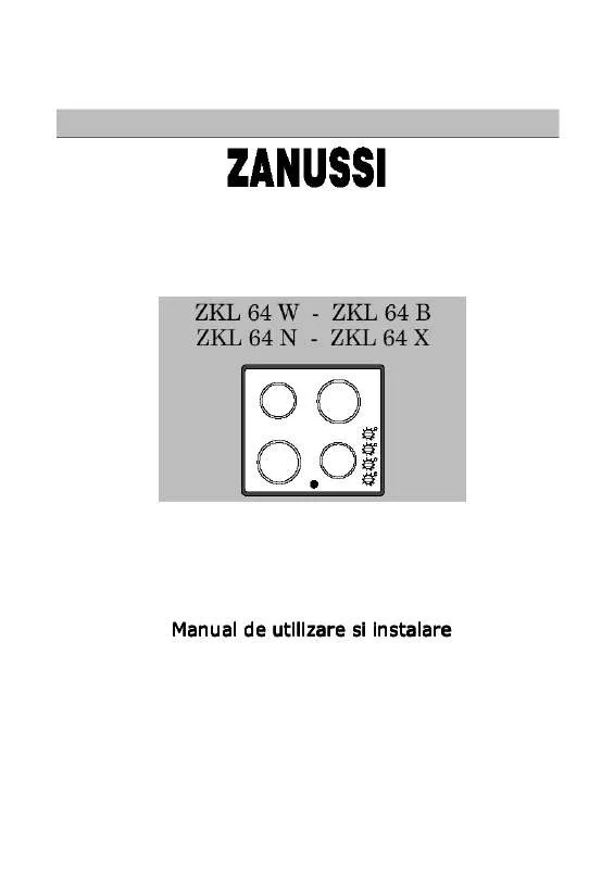 Mode d'emploi ZANUSSI ZKL64X Z69